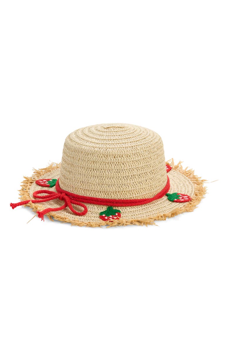Piper & Jax Kids' Strawberry Straw Hat, Alternate, color, Multi