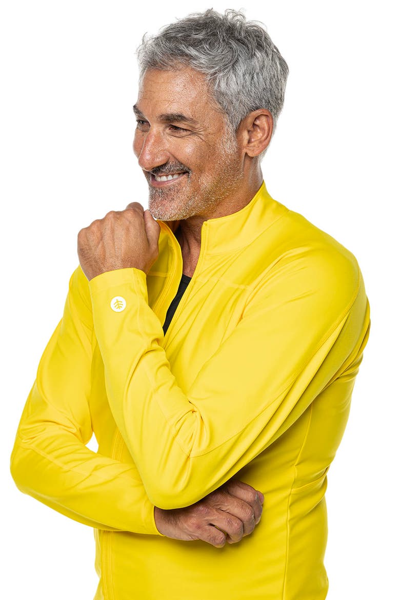 Men's Menorca Long Sleeve Swim Jacket, UPF 50+ Sun Protection, Alternate, color, Bold Yellow