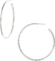 NEST Jewelry Skinny Hammered Hoop Earrings
