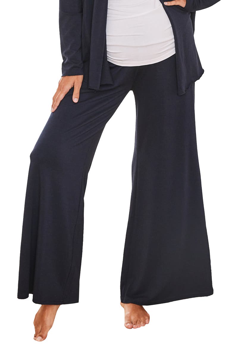 Debra Wide Leg Maternity Pants, Main, color, NAVY