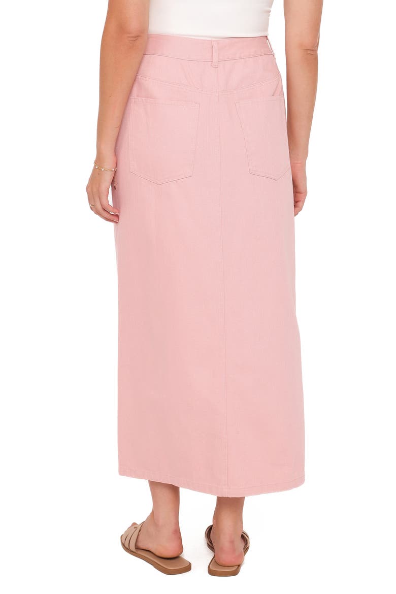 Dana Front Slit Denim Midi Skirt, Alternate, color, DUSTY PINK