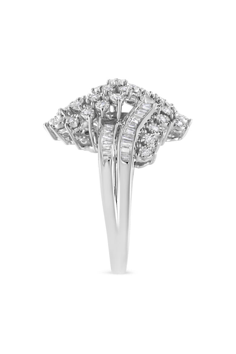 10K White Gold 1/2 Cttw Diamond "S" Shaped Bypass Cocktail Ring, Alternate, color, White