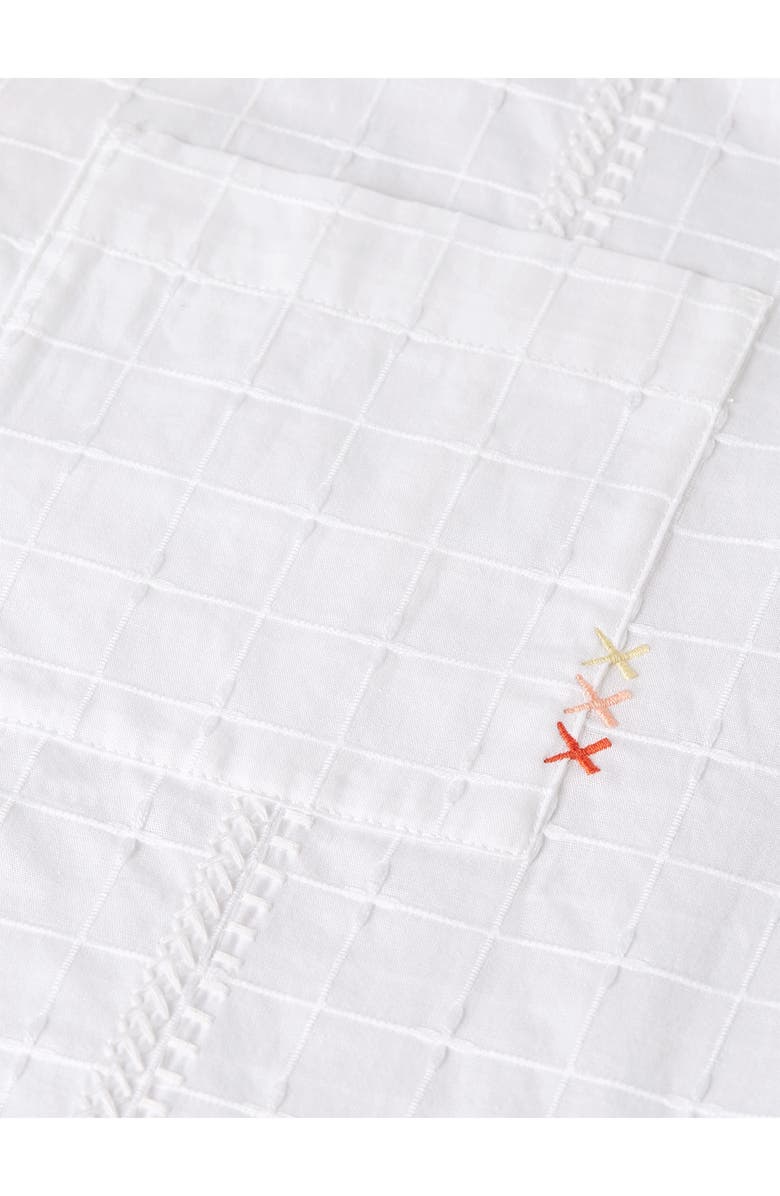 Scotch & Soda Windowpane Relaxed Fit Short Sleeve Button-Up Shirt, Alternate, color, Bright White