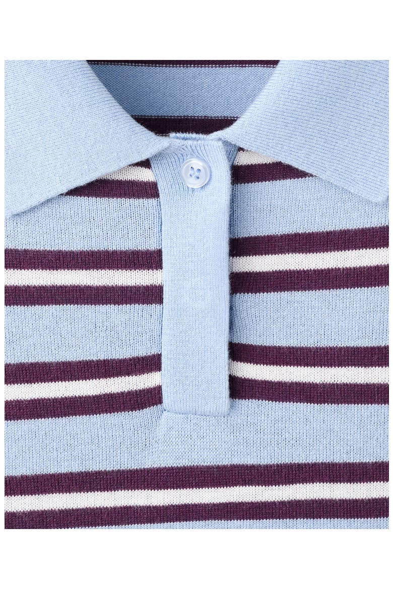 Stripe Sweater Polo, Alternate, color, SKY BLUE