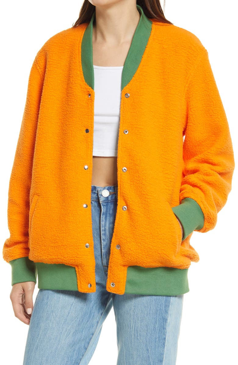 BLANKNYC Reversible Fleece Bomber Jacket, Alternate, color,