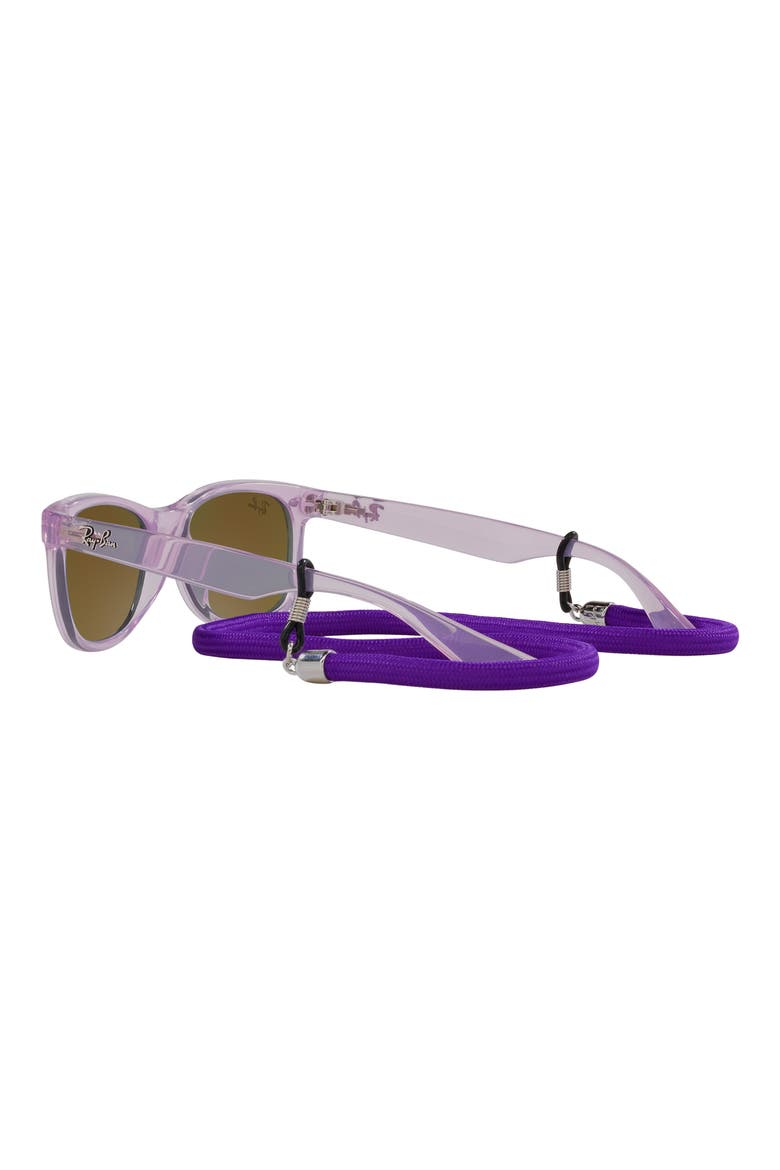 Kids' Junior Wayfarer 47mm Gradient Square Sunglasses, Alternate, color, GREEN MIRROR