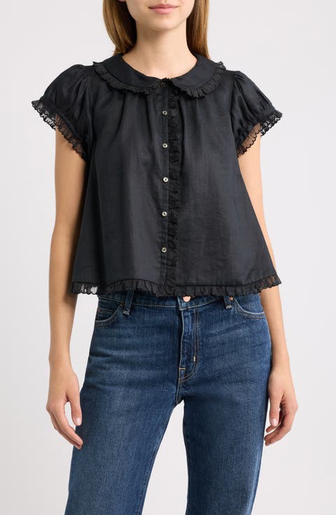 Karina Ruffle Ramie Top
