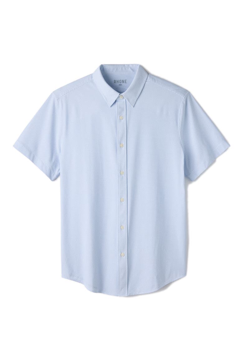 Commuter Slim Fit Short Sleeve Button-Up Shirt, Alternate, color, LIGHT BLUE WAVE GEO