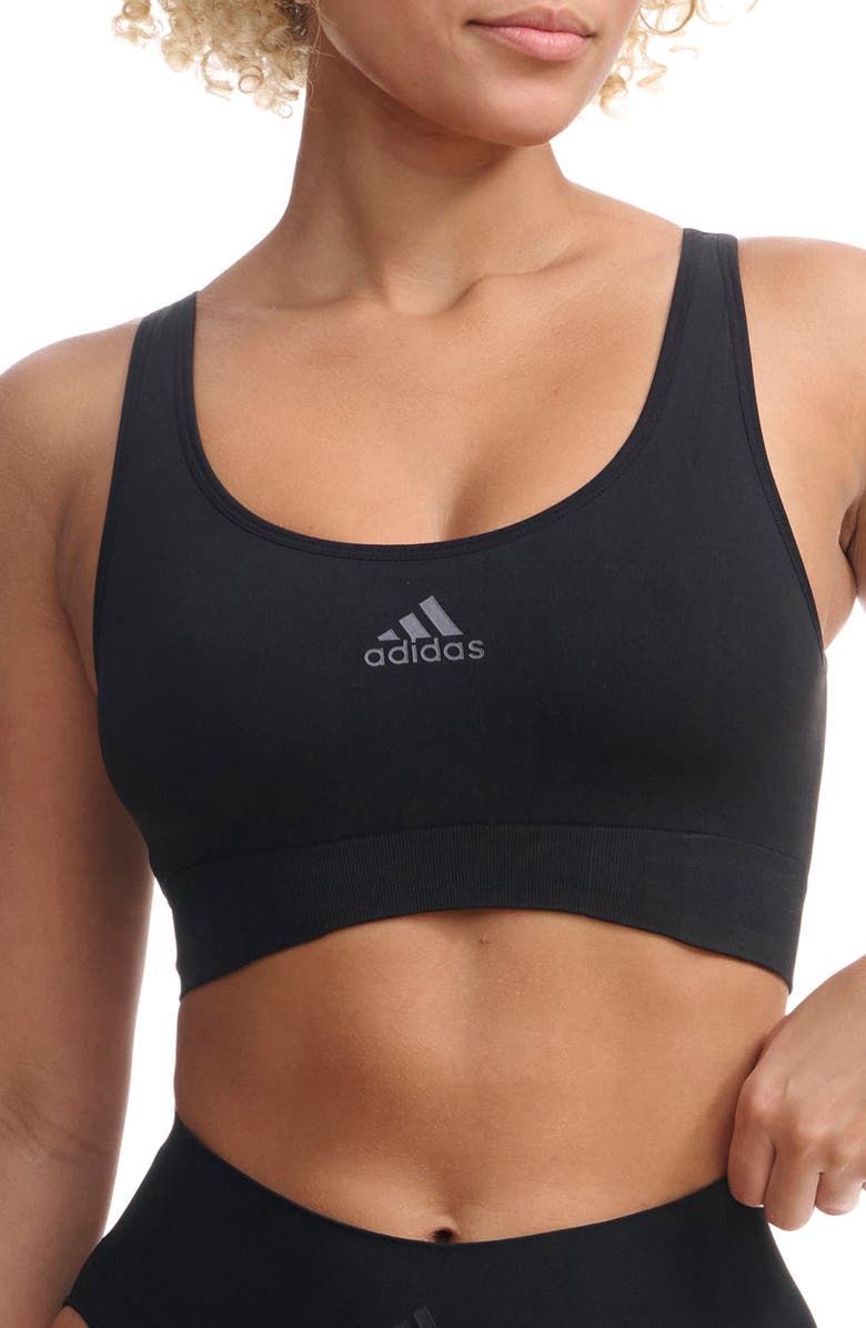 adidas Originals Scoop Lounge Sports Bra, Main, color, Black