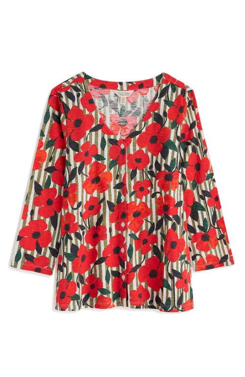 Seasalt Cornwall Studio Glass Organic Cotton Button-up Top In Red