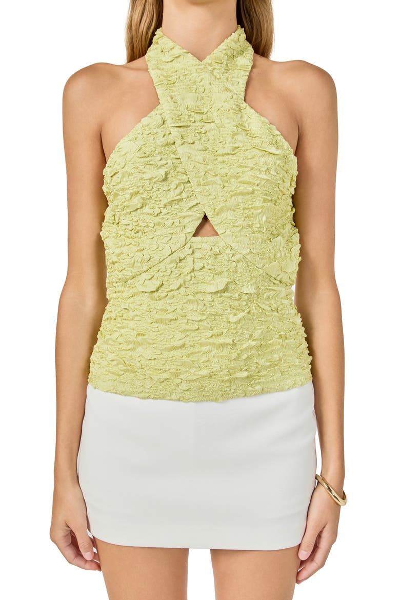 Stretchy Halter Top, Alternate, color, GREEN