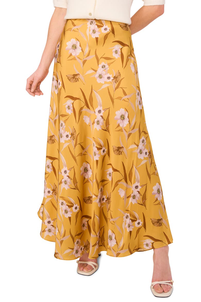 Floral Maxi Skirt, Main, color, FRESH APRICOT
