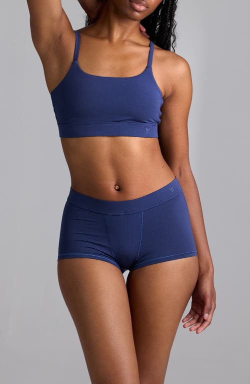 Woxer Luxe Bold Stretch Modal Boyshorts In Blue