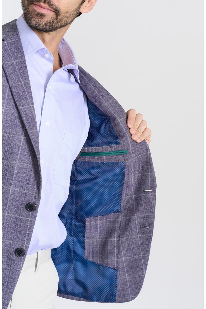 Lavender Plaid Wool Blend Sport Coat, Alternate, color, LAVENDER