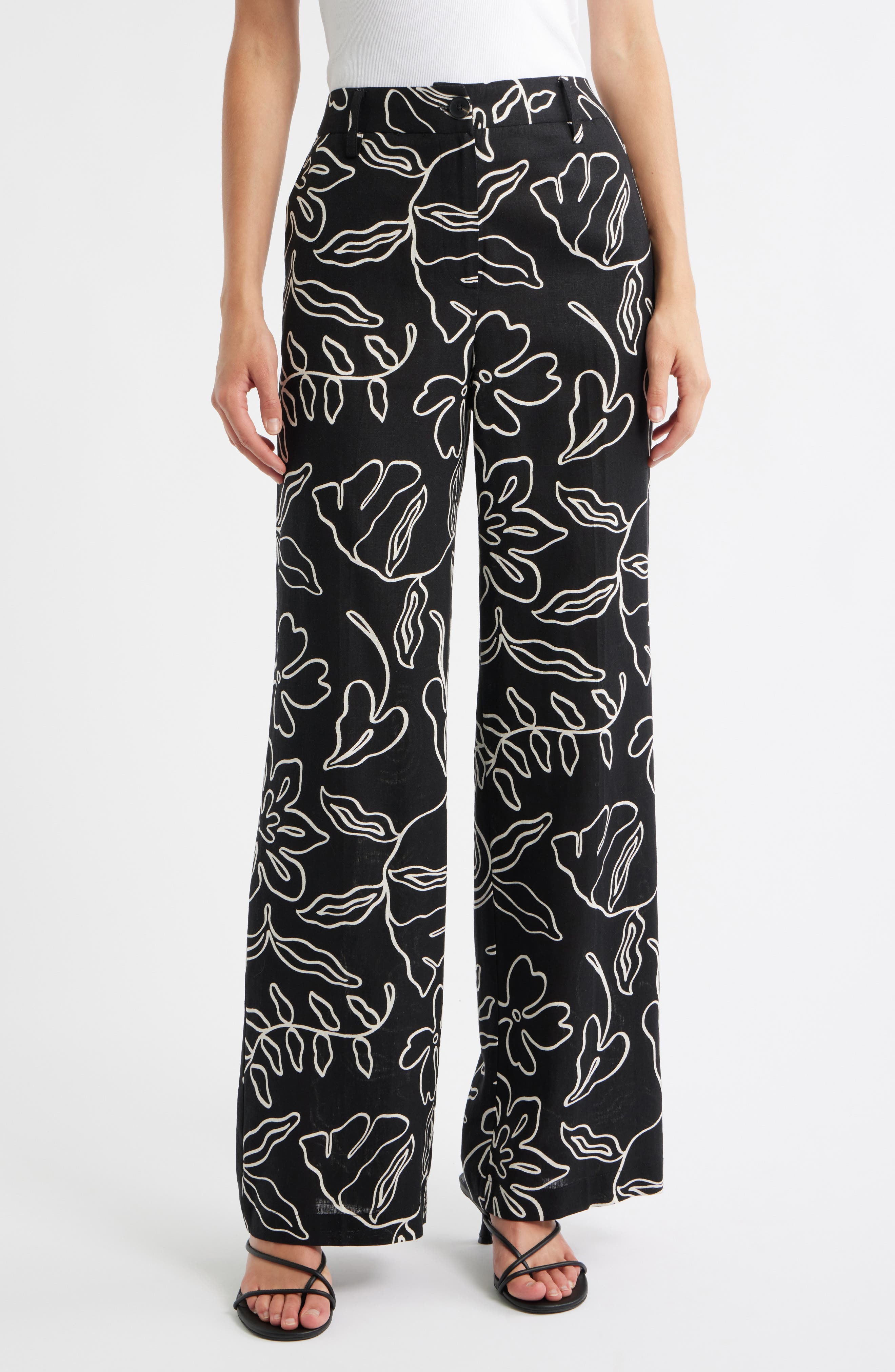 MANGO Liza Print Wide Leg Pants
