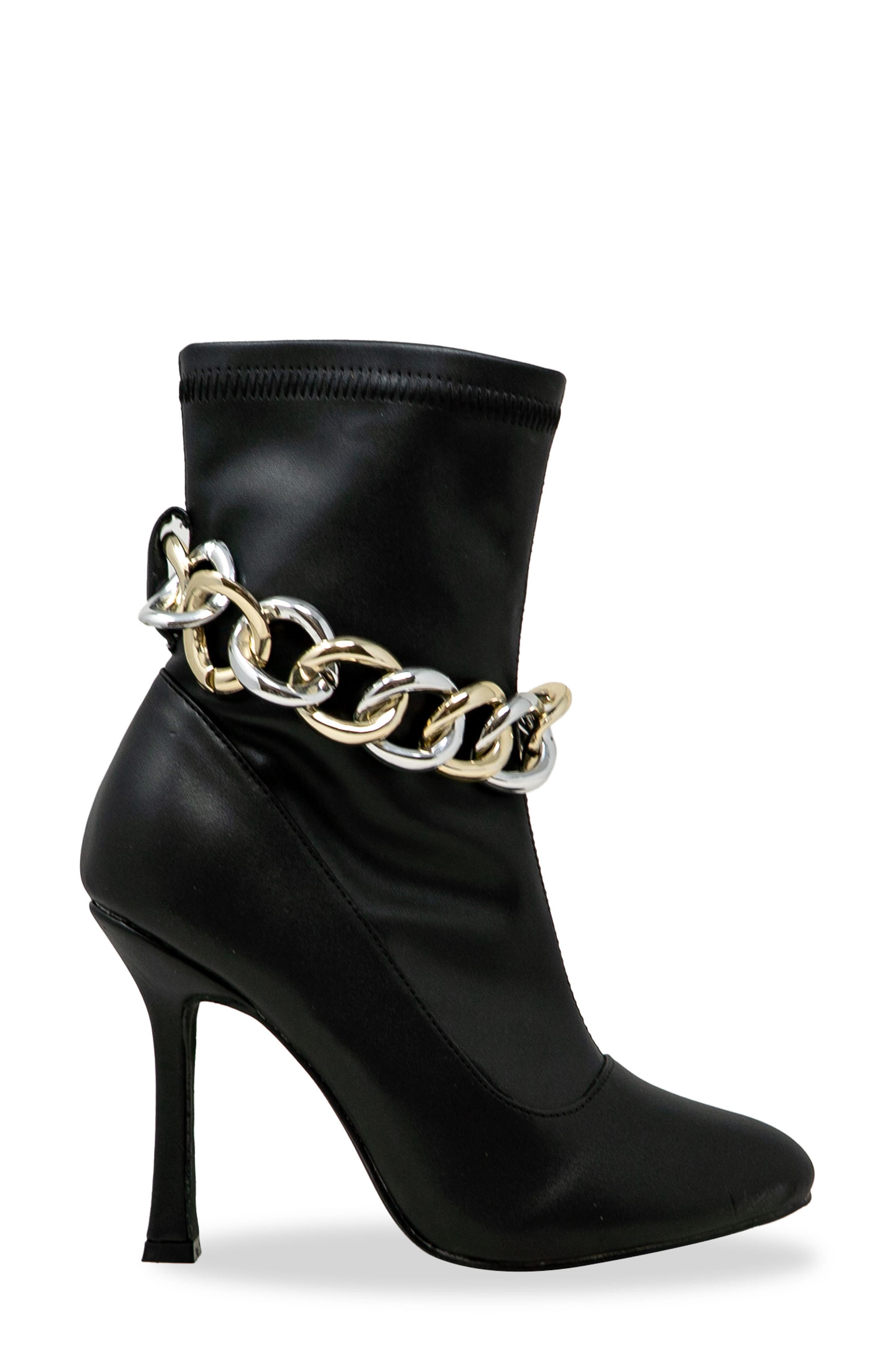 CHASE AND CHLOE Callisto Two-Tone Chain Bootie, Alternate, color, 