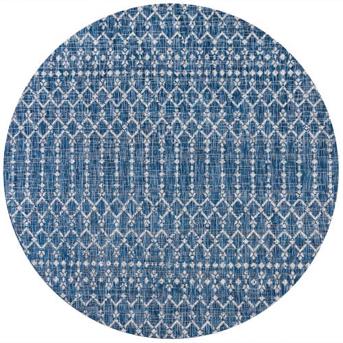 Jonathan Y Ourika Moroccan Geometric Textured Weave Indoor/outdoor Area Rug In Navy/light Gray