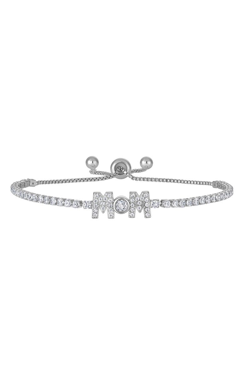 FZN Mom Cubic Zirconia Slider Bracelet, Main, color, White