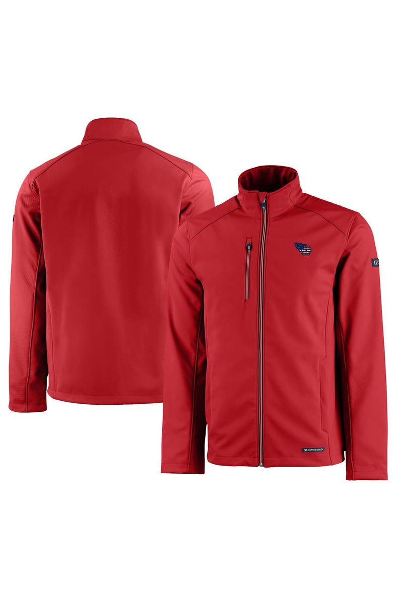 Cutter & Buck Men's Cutter & Buck Red Tennessee Titans Americana Logo Evoke Eco Softshell Recycled Full-Zip Jacket, Main, color, 