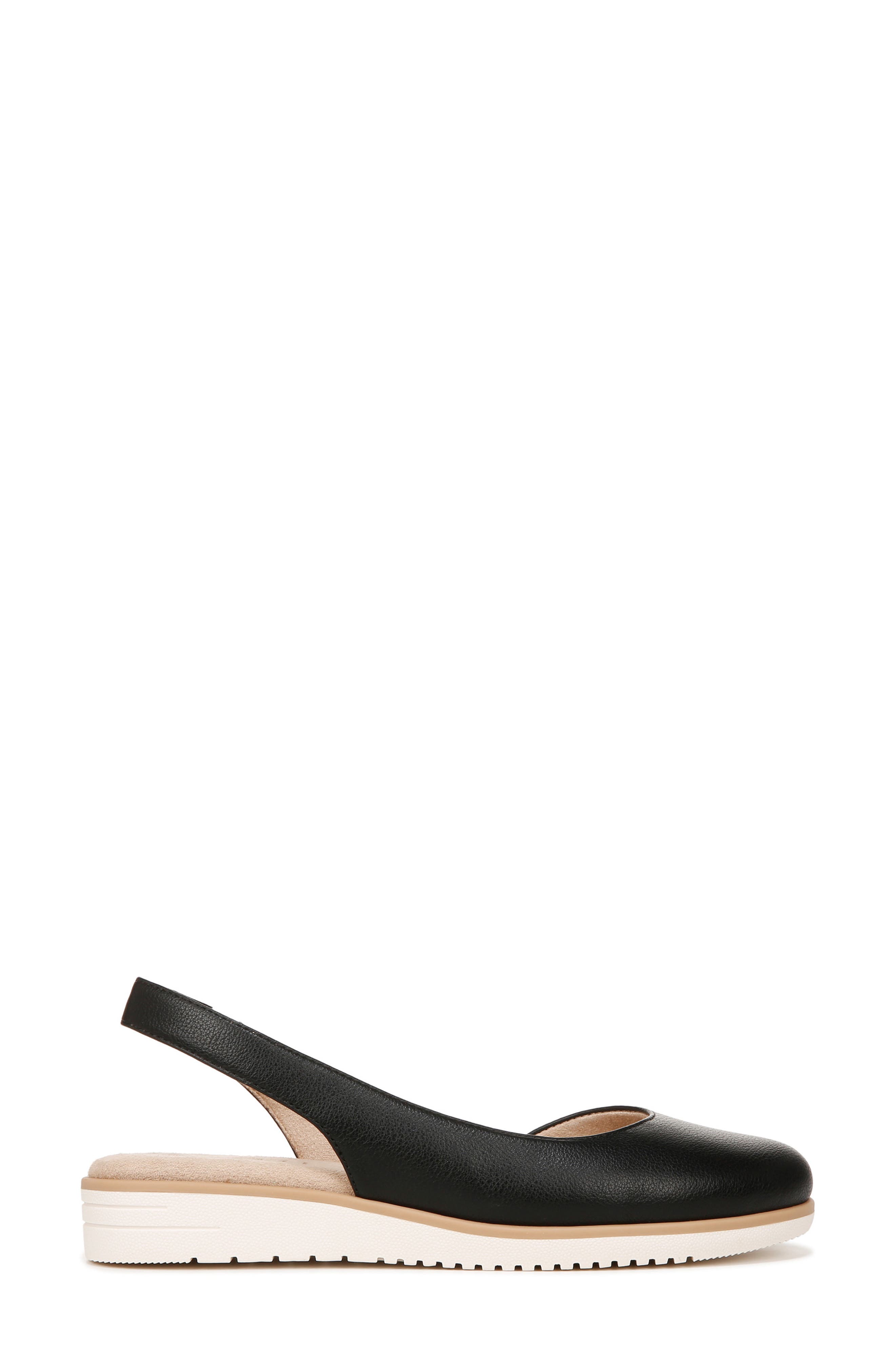 SOUL NATURALIZER Idea Slingback Flat - Wide Width Available, Alternate, color, Black Faux Leather