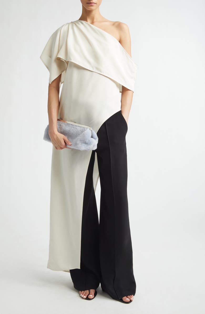 Proenza Schouler Haya Asymmetric One-Shoulder Cady Top, Alternate, color, Ecru