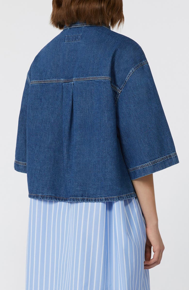 Weekend Max Mara Enza Boxy Denim Button-Up Shirt, Alternate, color, Navy