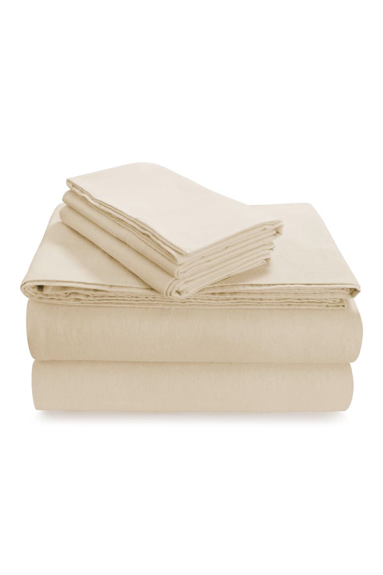 Solid Cotton Flannel Sheet Set, Main, color, IVORY