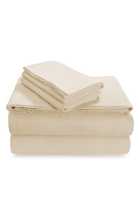 Solid Cotton Flannel Sheet Set