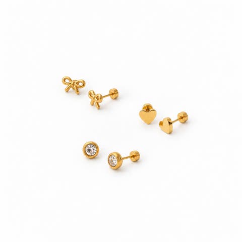 Classic Long Post Stud Earrings Set