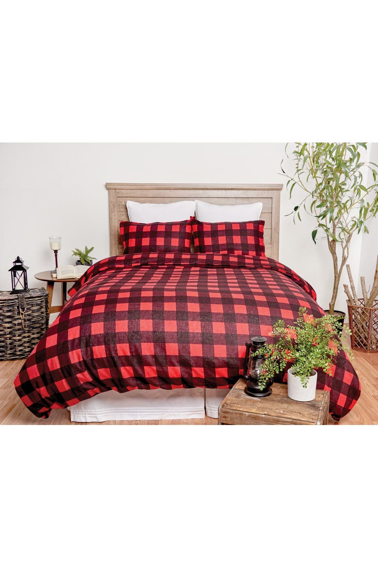 Buffalo Check Duvet, Main, color, Red
