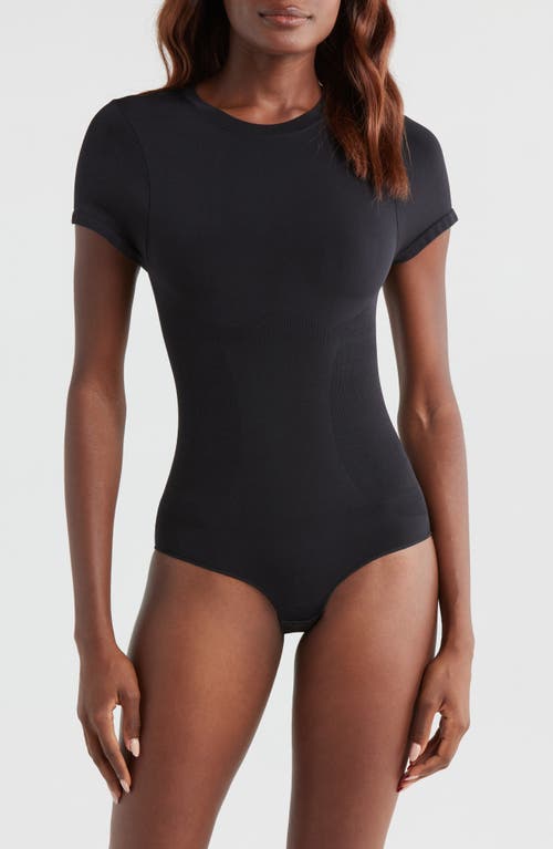 Pinsy Butter Sculpt Short Sleeve Bodysuit In Black