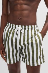 BOSS Teo Stripe Swim Trunks