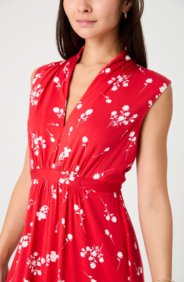 French Connection Floral Tie Waist Jersey Dress, Alternate, color,