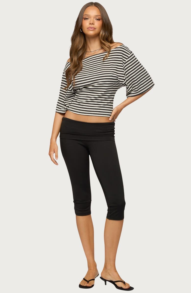 EDIKTED Jadan Stripe Off the Shoulder Top, Alternate, color, 