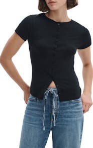 rag & bone The Knit Button T-Shirt