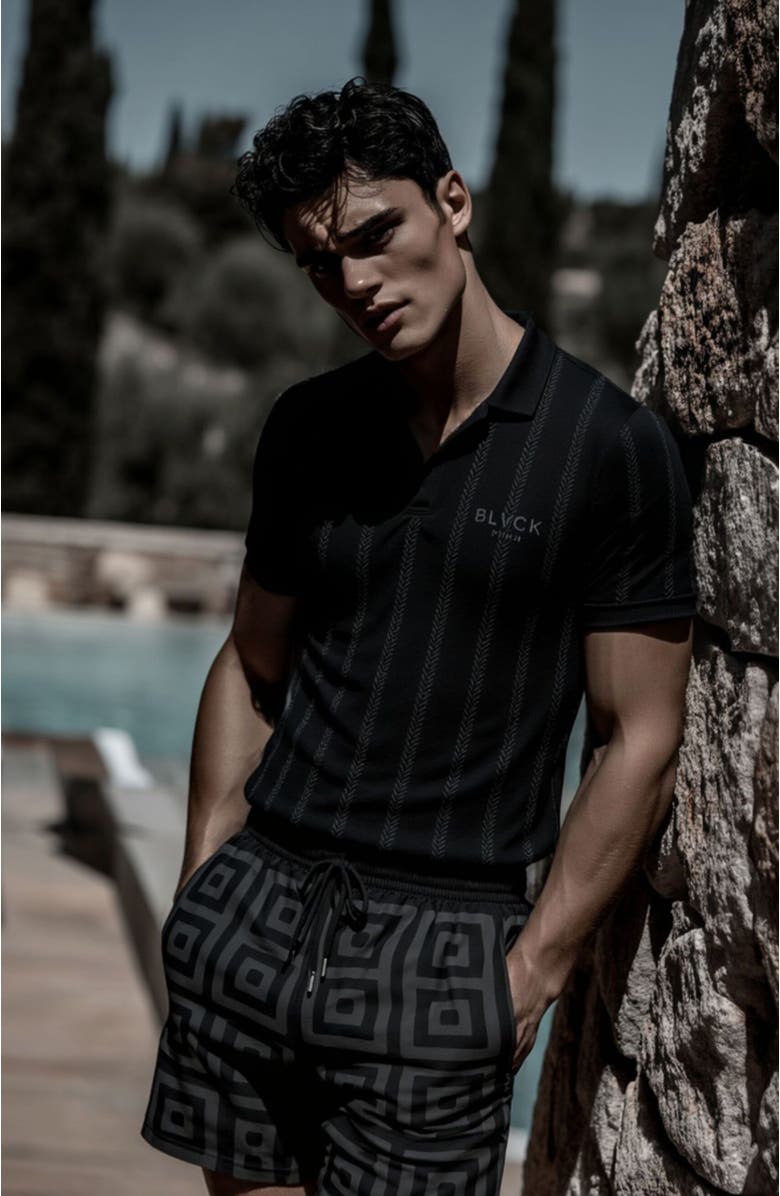 Blvck Pattern Swim Short, Alternate, color, Black