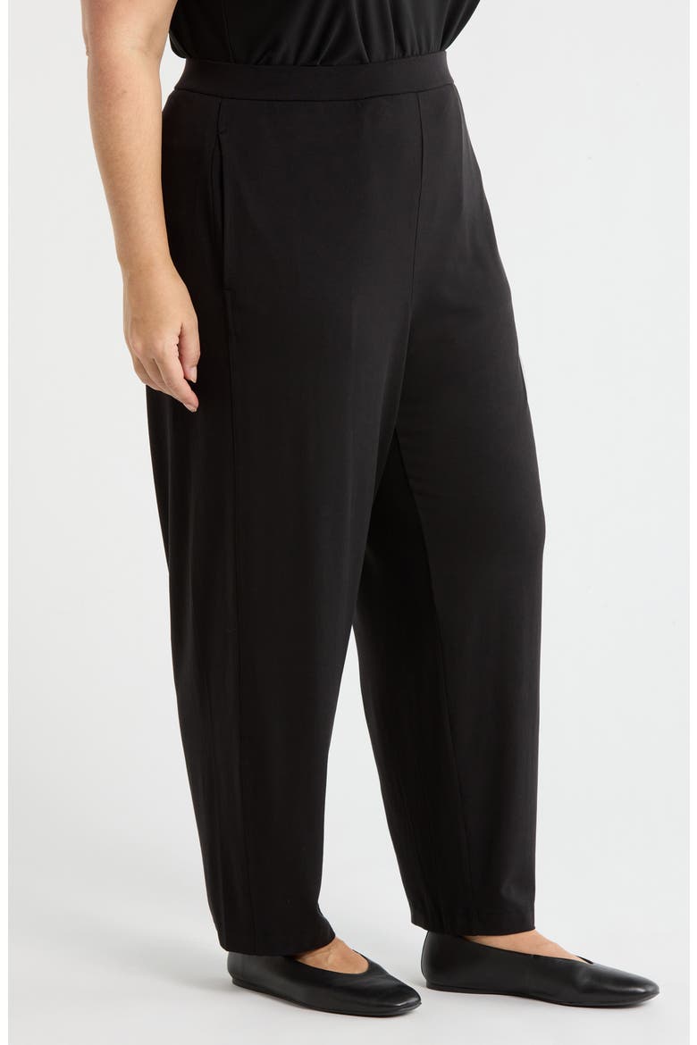 Jersey Ankle Lantern Pants, Alternate, color, BLACK