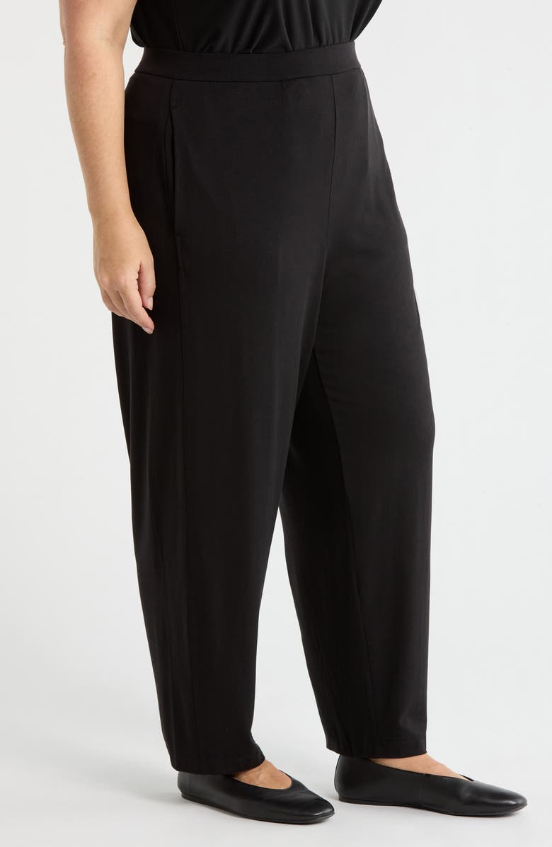 Eileen Fisher Jersey Ankle Lantern Pants, Alternate, color, Black