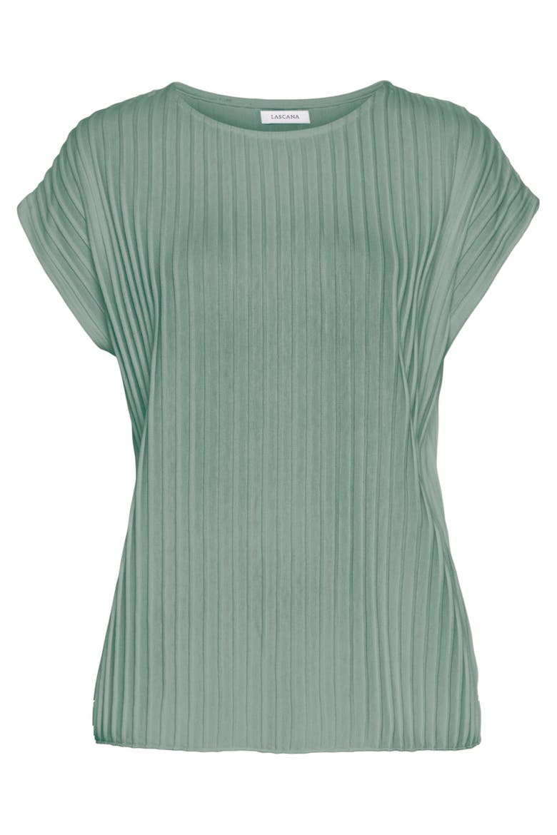 Ribbed Short Sleeve Top, Alternate, color, Sage