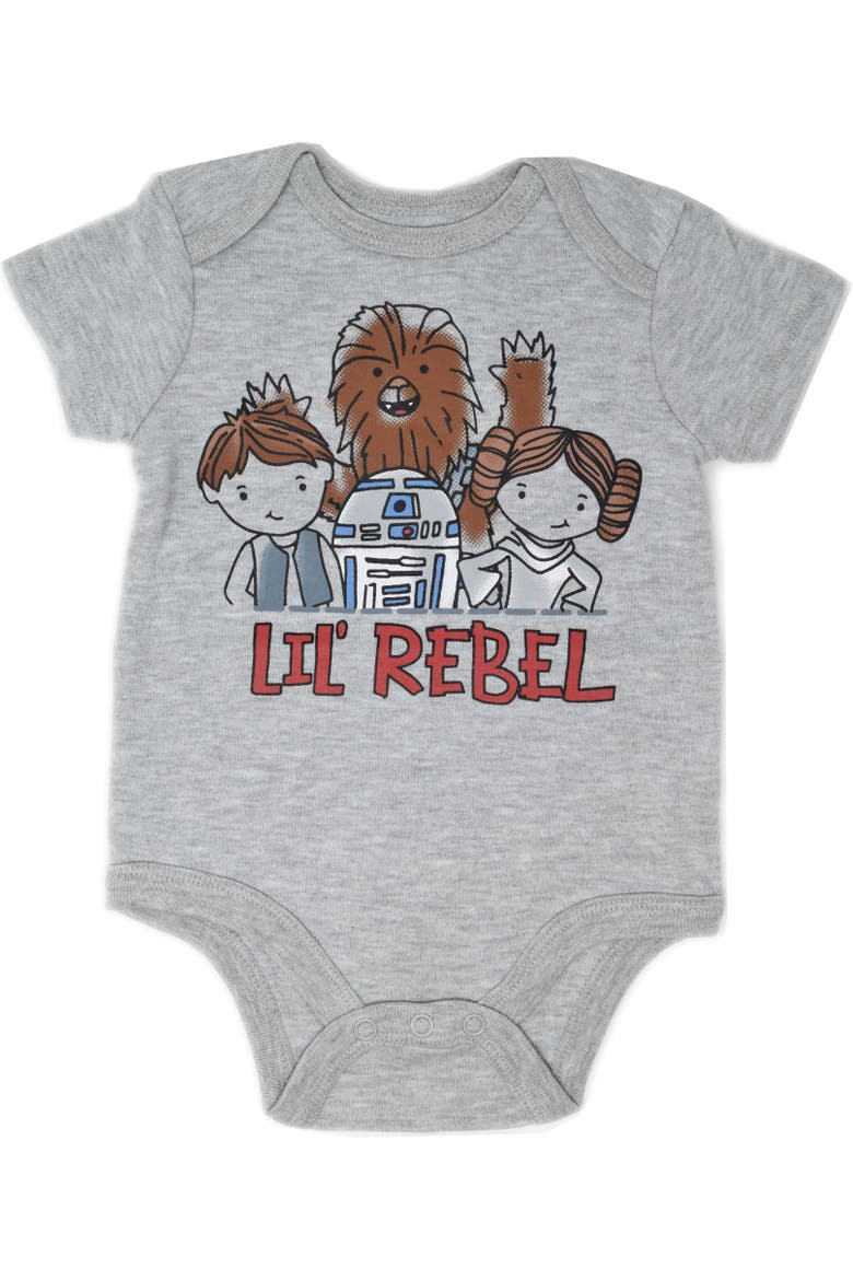 5-Pack Short Sleeve Bodysuits, Alternate, color, Star Wars Yellow Red