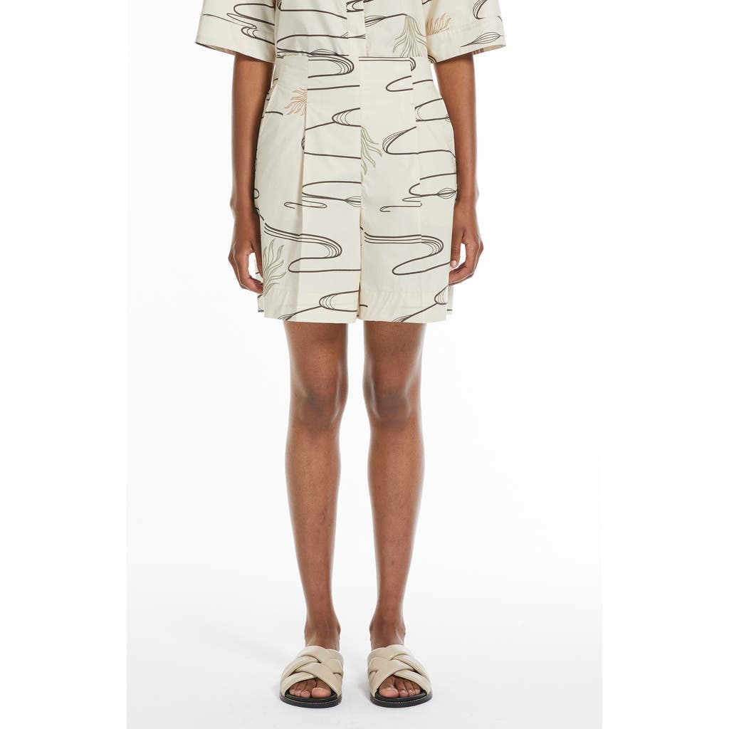 Mm Agito Abstract Print Cotton Shorts In Sand