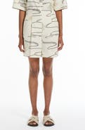 MM by Max Mara Agito Abstract Print Cotton Shorts