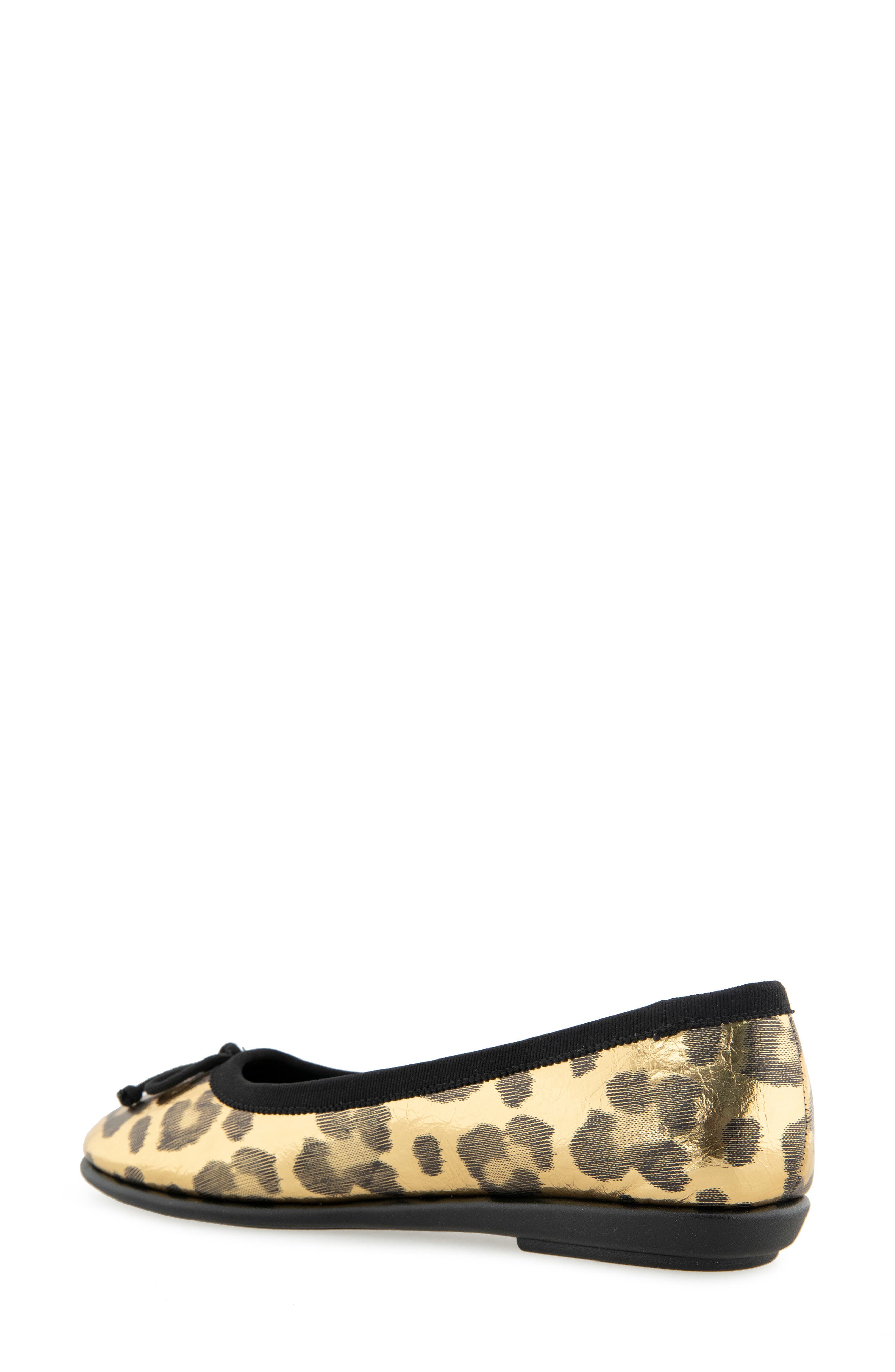 Aerosoles Homebet Ballet Flat, Alternate, color, Gold Met Leopard Faux Leather