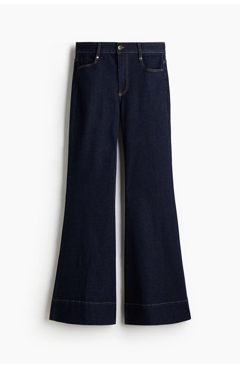 H&M Flared High Jeans, Main, color, Dark Denim Blue