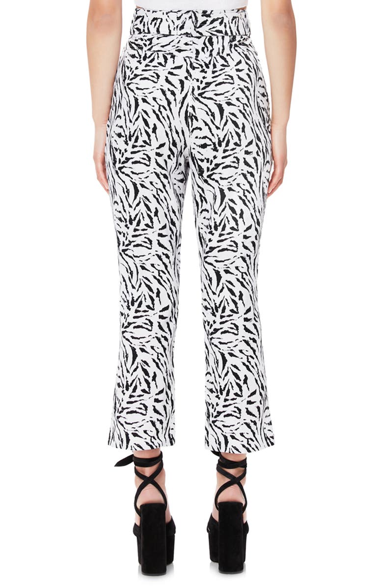 AFRM Rayna Belted Linen Blend Crop Flare Pants, Alternate, color, 