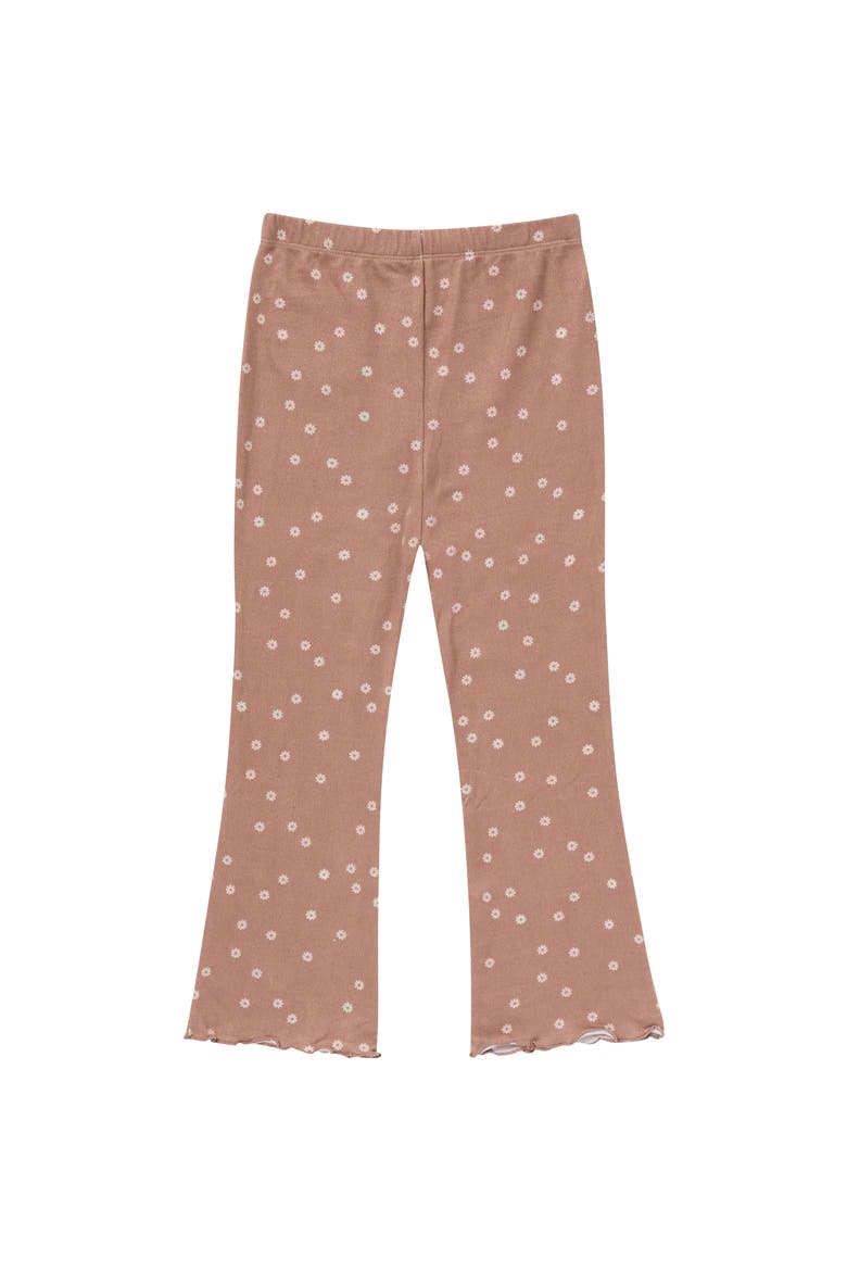 Ruffle Collar Top and Flare Pant Set, Alternate, color, Brown