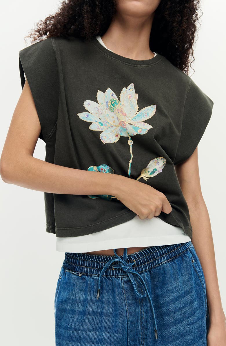 Desigual Oversize Floral Graphic T-Shirt, Alternate, color,