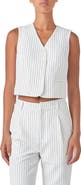 Grey Lab Pinstripe Crop Vest
