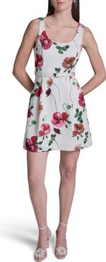 BCBG Floral Scuba Fit & Flare Minidress