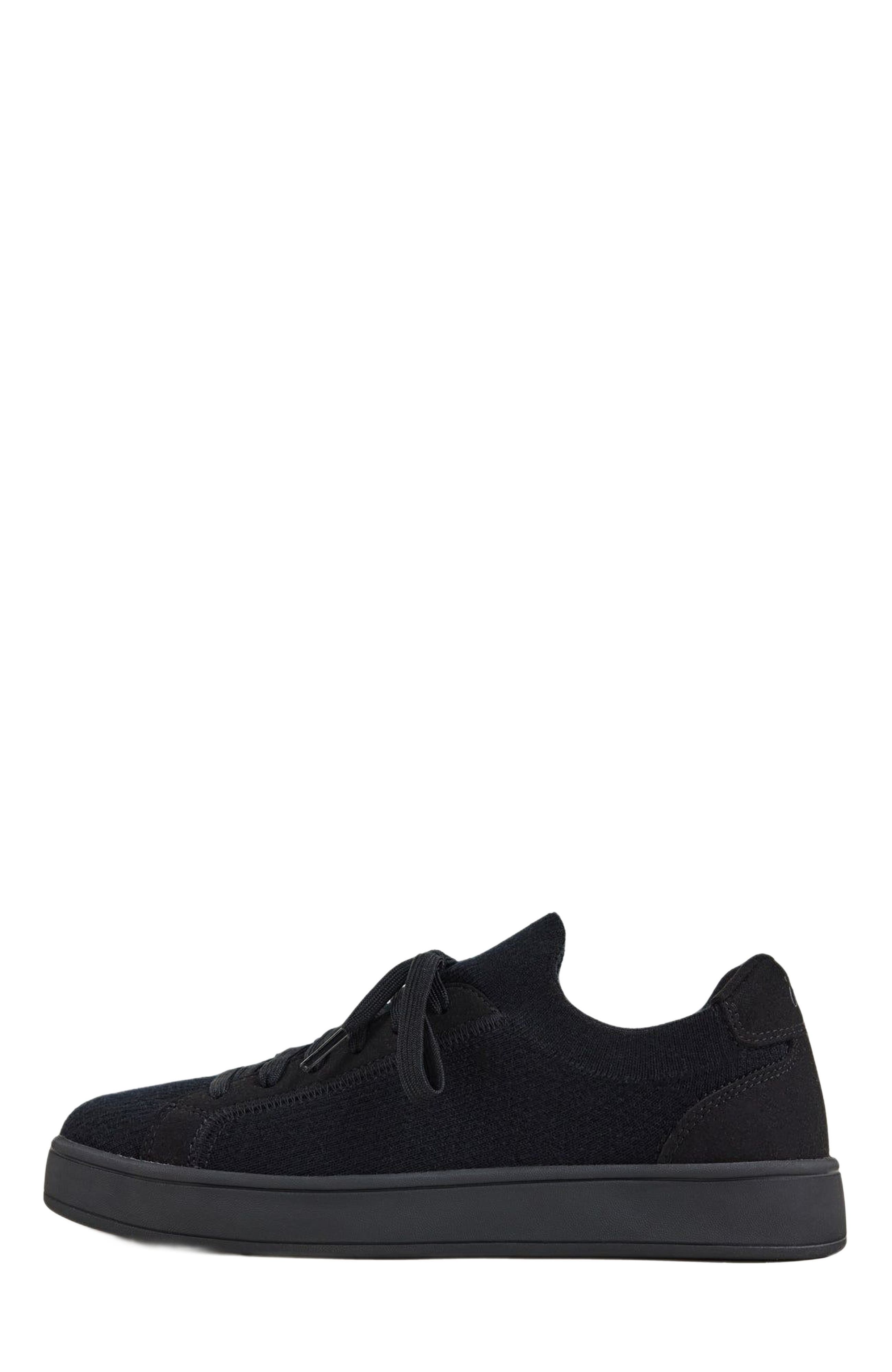 GOBI Mongolian Cashmere Mercerized Wool Cashmere Knitted Sneakers, Alternate, color, Black